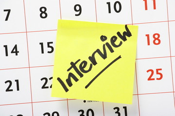 Interview Date Reminder on a Wall Calendar