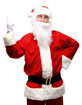 happy Santa Claus have an idea. Idea gesture