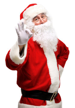 father Christmas or Santa Claus giving thumb up