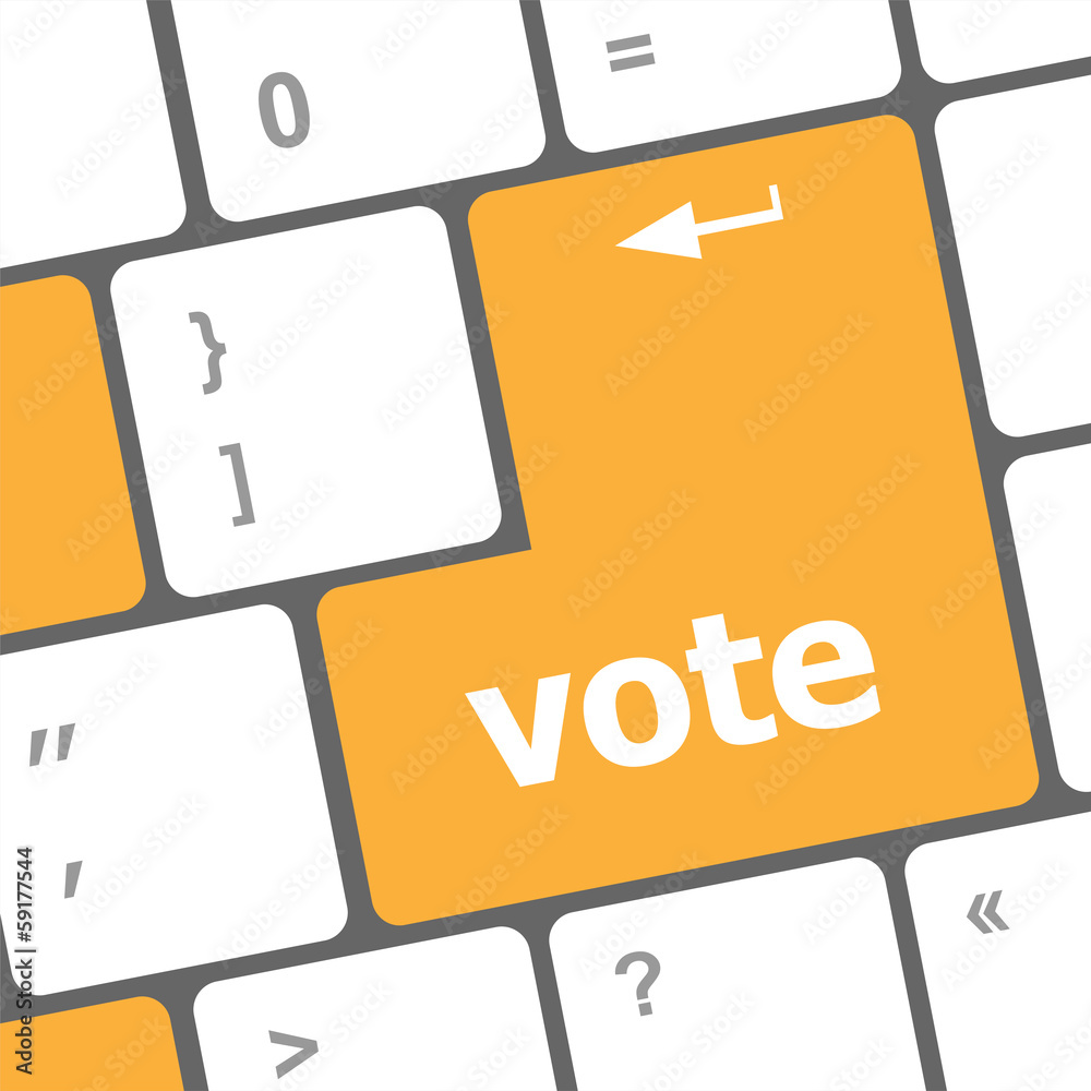 Poster vote button on computer keyboard key
