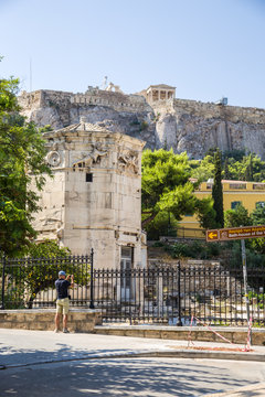 Athens. The Tower of the Winds and the Acropolis