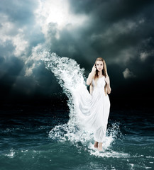 Mystic Goddess in Stormy Sea - 59179199