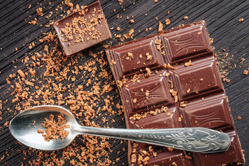 Closeup of dark chocolate