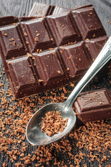 Closeup of dark chocolate