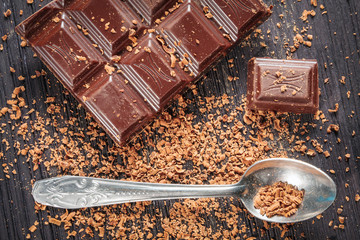 Closeup of dark chocolate