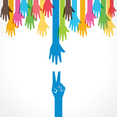 Creative victory hand background - vector illustration