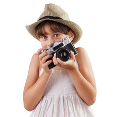 Girl with a film camera