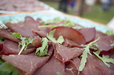 slices of beef carpaccio