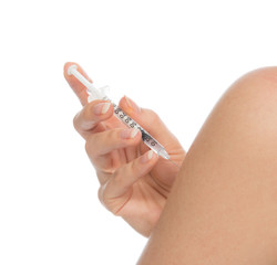insulin flu shot by syringe subcutaneous arm injection vaccinati