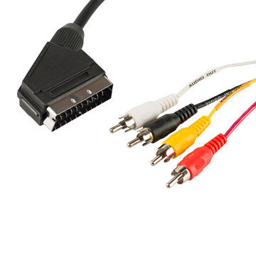 TV scart connector and tulip wires