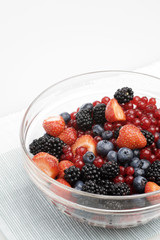 Glasschale mit Früchten