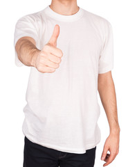 man T-shirt thumbs up