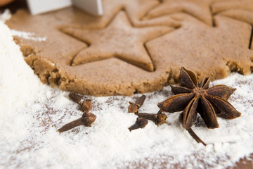Preparing gingerbread cookies for christmas