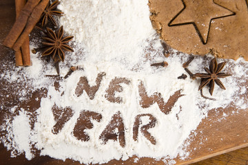 The inscription on the flour - New Year