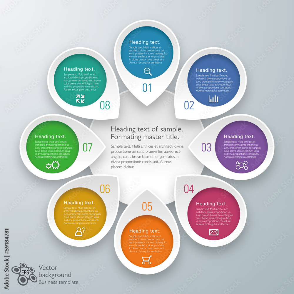 Canvas Prints infographics vector background 8-step process