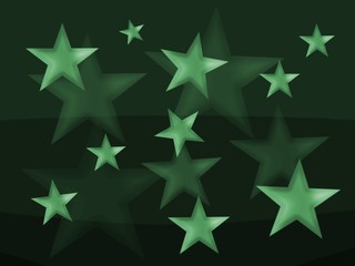 Decorative background with a blur stars in a green colors.