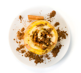 Baked apple with nuts