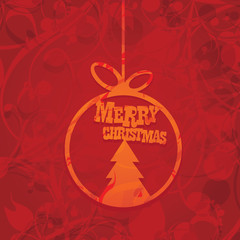 vector merry christmas decorative red floral background.