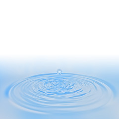 A drop of water falls in