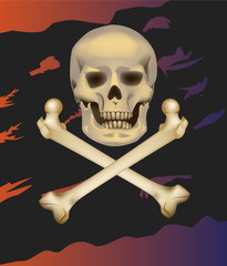Jolly Roger .Skull and crossbones .