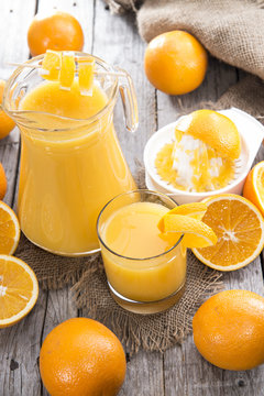 Portion of fresh made Orange Juice