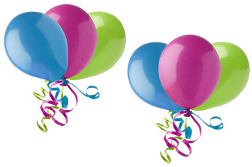 Grouped Party Balloons on White