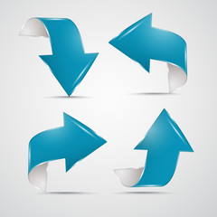 Abstract Blue Arrows Set