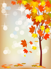 Naklejka na ściany i meble Autumn holiday postcard