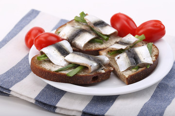 Baltic sprat on the bread