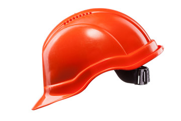 Fototapeta premium Red hard hat isolated on white