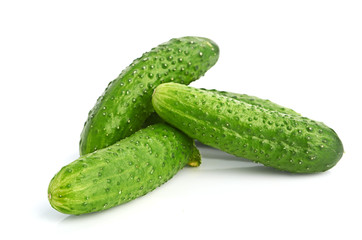green cucumbers  isolated on white background