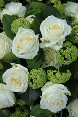 White and green wedding arrangement