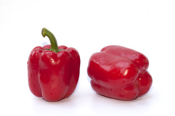 Red bell pepper isolated on the white background