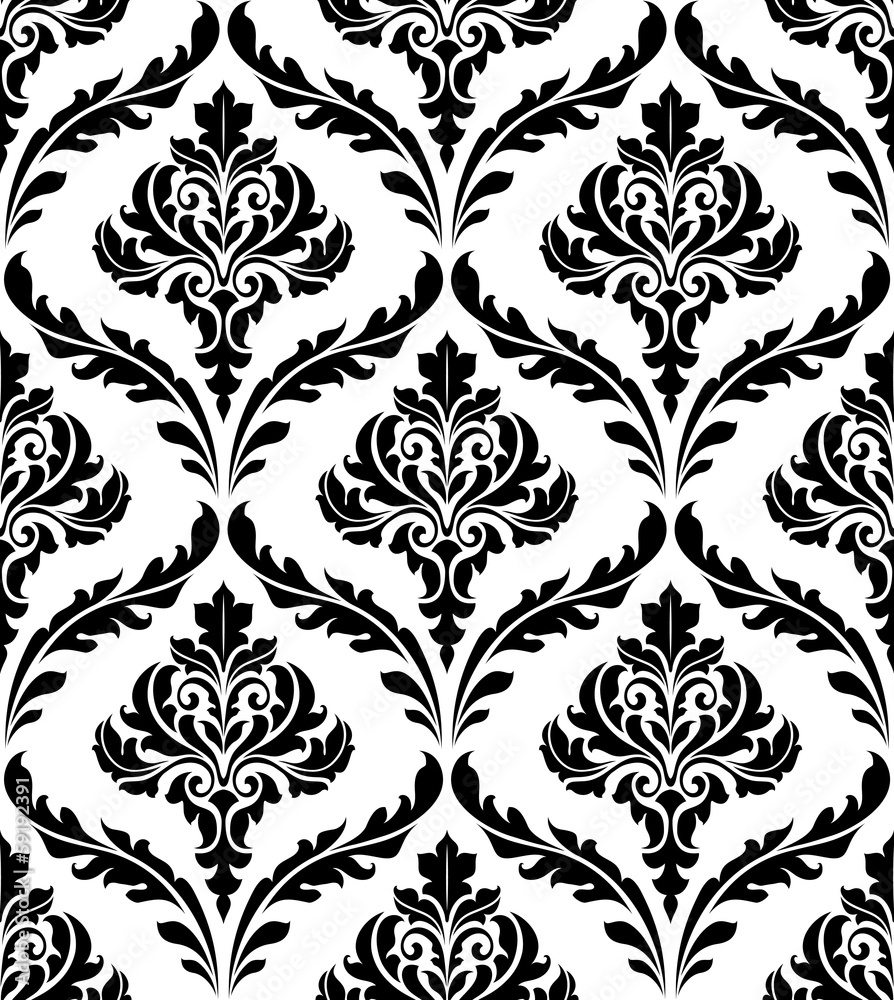 Poster seamless damask pattern