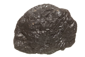 Coal lump carbon nugget isolated on white