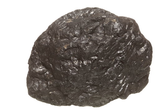 Coal Lump Carbon Nugget Isolated On White