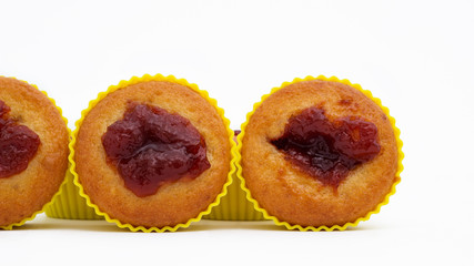 Sweet apricot Muffins, isolated on white