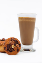 Chocolate Muffins and coffee latte