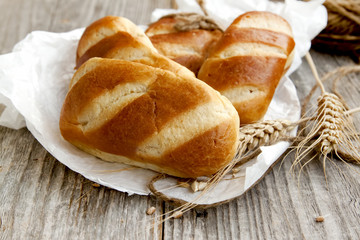 Freshly baked bread buns