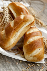 Freshly baked bread buns