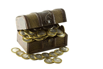 Chest with coins