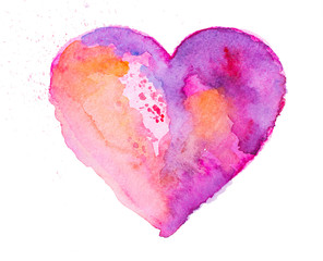 aquarell herz. Konzept - Liebe, Beziehung, Kunst, Malerei © undrey