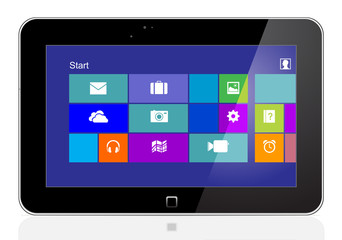Tablet pc with icon on screen eps 10