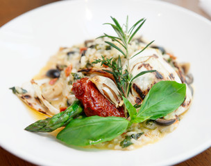 Risotto with tomato and herbs