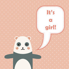 Cute happy birthday card with fun panda.