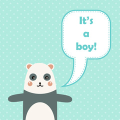 Cute happy birthday card with fun panda.