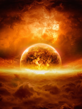 Fototapeta Exploding planet