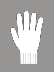 Vector illustration of winter knitted glove