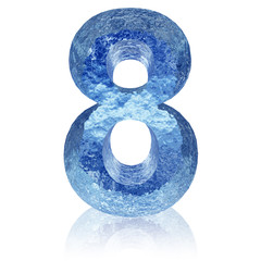 Blue water or ice font isolated for winter
