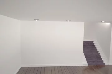 Printed kitchen splashbacks Stairs Digitally generated room with stairs